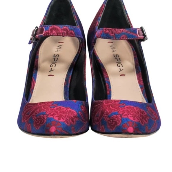 Via Spiga - Floral Tapestry Mary Jane Heels - Picture 4 of 6
